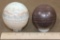 (1) CARIBBEAN CALCITE Mineral Sphere and (1) Banded RED JASPER Mineral Sphere (ONE$)