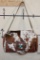 *Brand New* Speckled COW HIDE and Tooled Leather Duffle Bag with a Removable Shoulder Strap