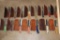 (15) *New* Damascus Steel Knives with Leather Sheaths (ONE$)