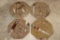 Set of (4) Polished ORTHOCERAS and AMMONITE Fossil Dinner Plates (ONE$)
