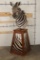 ZEBRA Pedestal Mount with 4 ZEBRA Hide Panels on its Wooden Base