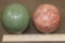 (1) GREEN JASPER Mineral Sphere and (1) RED CHERRY BLOSSOM AGATE Mineral Sphere (ONE$)