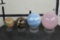(4) Semi-Precious Polished MINERAL Spheres with Plastic Ring Stands (ONE$)
