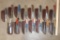 (10) *New* Damascus Steel Fixed Blade KNIVES and (5) *New* Carbon Steel Knives with Leather Sheaths