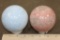 (1) BLUE CELESTITE Mineral Sphere and (1) PEACH MOONSTONE Mineral Sphere (ONE$)