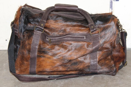 *Brand New* Brindle Cow Hide and Leather Duffle Bag