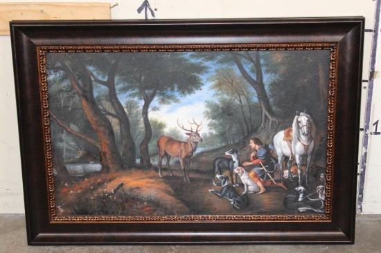 Original Acrylic Painting "The Vision of St. Hubert" with no visible signature