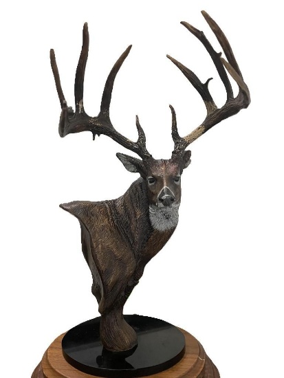 "The Breen Buck" BRONZE Statue by artist Dick Idol on a Marble and Wood Base