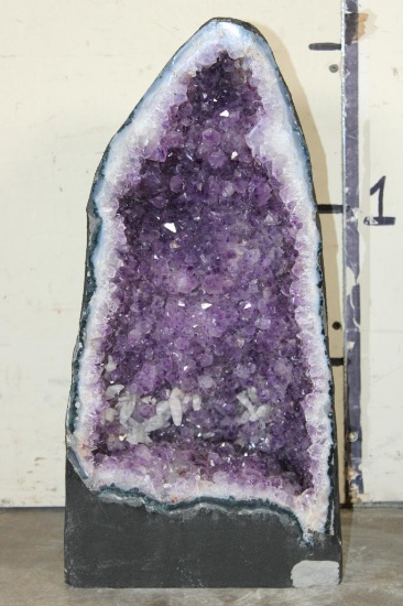 Big 57 lb AMETHYST and Clear Quartz Crystal Geode Cathedral