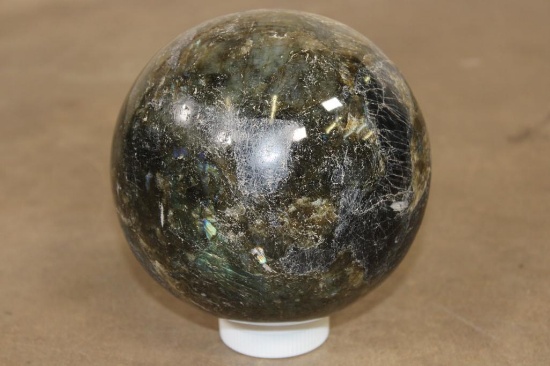 Big 9 lb Polished LABRADORITE Semi-precious Mineral Sphere