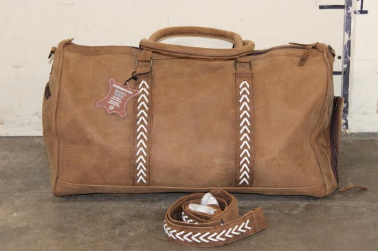 *Brand New* Leather Duffle Bag with a Detachable Carrying Strap