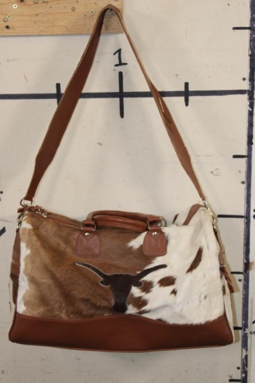 COW HIDE Duffle Bag with the University of Texas Longhorn Logo