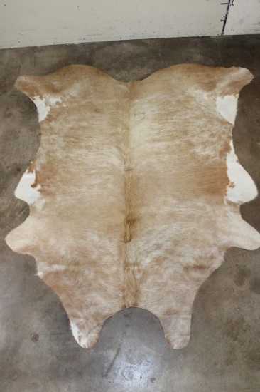 *Brand New* Champagne and White COW HIDE with a Brand