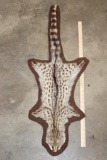 SERVAL CAT Hide Rug with Brown Felted Backing