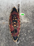 Hand-carved and Painted AFRICAN War Shield with a Weapon