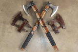 (2) Contemporary Viking Battle Axes with Carbon Steel Blades and Wood Handles (ONE$)