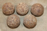 (5) Antique Civil War Era Canister Grapeshot IRON CANNON BALLS Used by the Confederate Army (ONE$)
