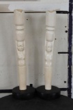 *TEXAS RESIDENTS ONLY* (2) Carved AFRICAN ELEPHANT IVORY Figures on Wooden Bases (ONE$)