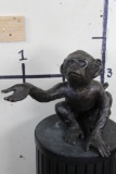 BIG BRONZE MONKEY Sculpture, Weight: 11lbs 12oz