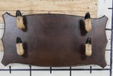 Unique Rack with 4 DEER Hooves on a Wooden Plaque