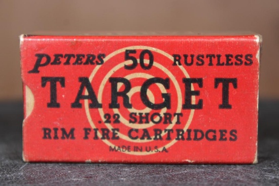 Rustless Label Original (1930's-40's) Full Box of Peters Rustless .22 Short RIMFIRE ...