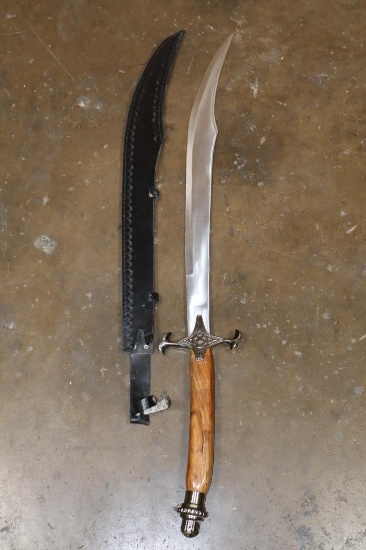 Contemporary Persian SCIMITAR SWORD with a Stainless Steel Blade and a Leather Scabbard