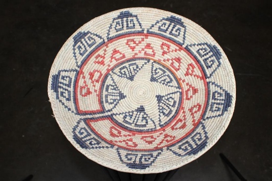 Handcrafted Southwestern Style Coiled Straw Basket