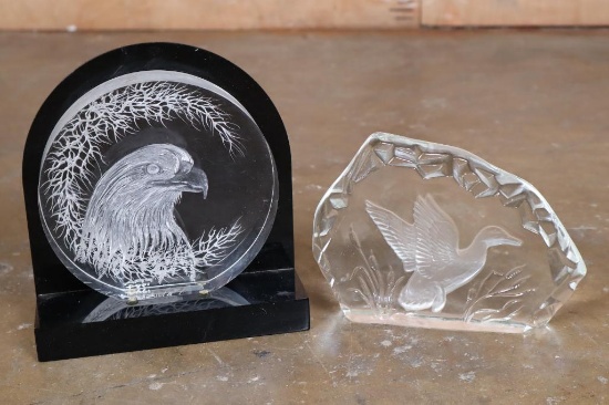 (2) Vintage Wildlife Themed PAPERWEIGHTS
