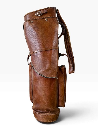 Spalding Vintage Brown Leather Golf Bag