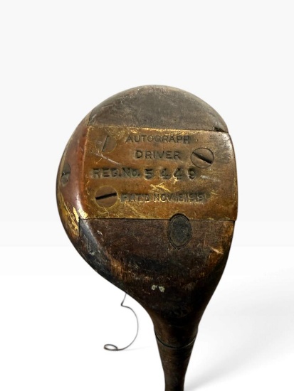 Spalding Autograph Driver Hickory Golf Club