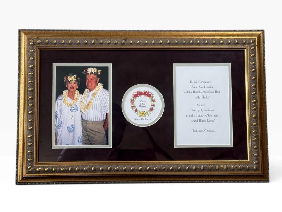 Framed Bob & Dolores Hope Hawaiian Display