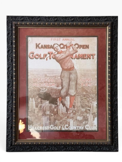 Framed Kansas City Open Golf Program Print