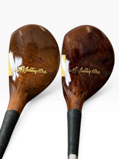 Pair of Spalding Cushion-Neck No. 1 & 2 Woods