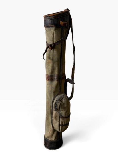 Vintage Canvas & Leather Golf Bag
