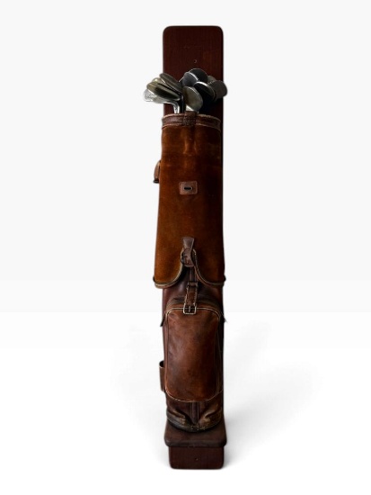 Vintage Golf Bag & Club Set Wood Display