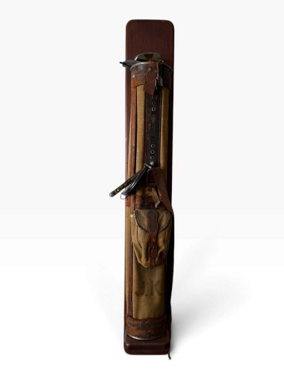 Vintage Golf Bag & Putters Wood Display