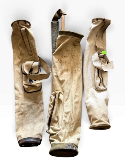 Trio of Vintage Canvas Sunday Golf Bags