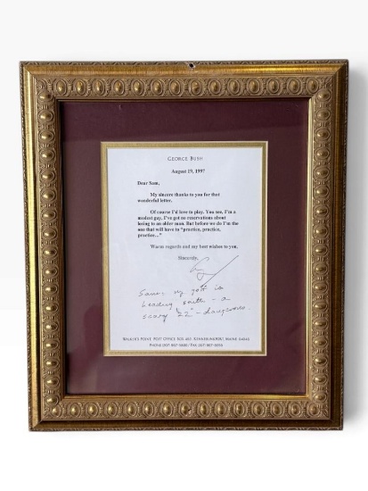 1997 George Bush Signed Letter to Sam Snead