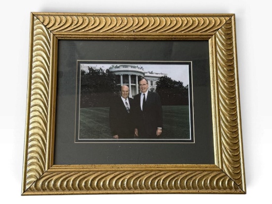 Framed Photo of Sam Snead & George H.W. Bush