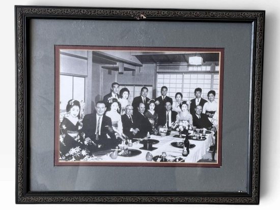 Framed Photo of Sam Snead Dining In Japan