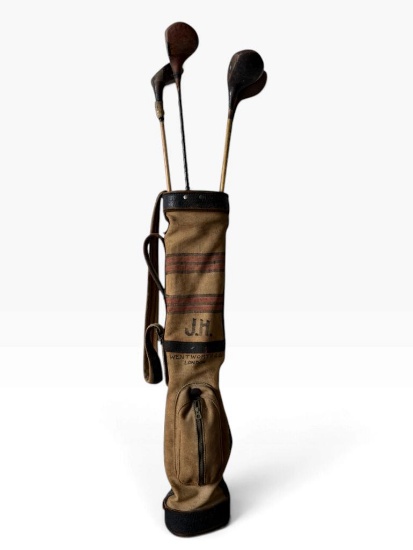 Wentworth & Co. Canvas Golf Bag with Hickory Woods