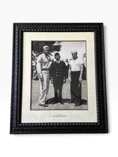 WWII Joe Louis & Sam Snead Golf Framed Photo