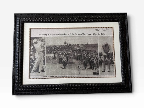 1937 Detroit Free Press Sam Snead Framed Article