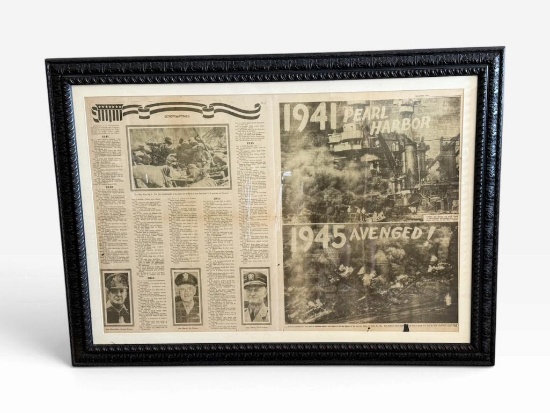 Detroit Times WWII Pearl Harbor Newspaper Poster