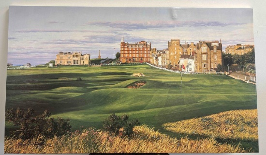 Limited #419/950 "The Road Hole"-17th Hole of St. Andrews Lithograph Signed by Linda Hartough