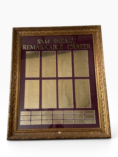 Sam Snead's Remarkable Career Framed Display