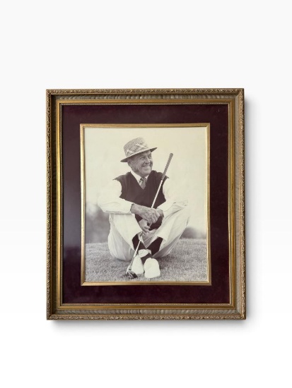 Sam Snead Sitting on Grass Framed Portrait Print