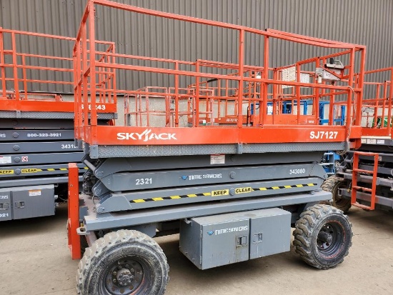 Skyjack SJ7127 Rough Terrain Scissor Lift (S/N 343080, Year 2006), with 33' Working Height, 27'