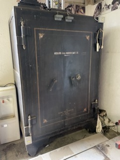 Over 6' Tall Antique Heavy Double Door Combination Safe by Herring Hall Marvin Safe Co. - Includes C