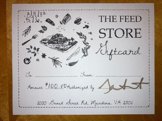 Feed Store $100 Gift Certificate